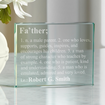 Father Definition Glass Block