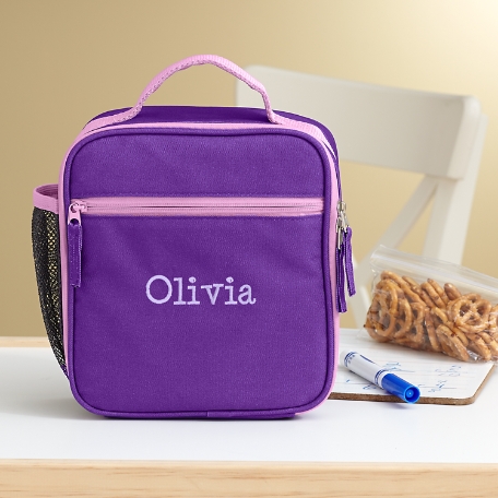Solid Embroidered Lunchbox - Girl