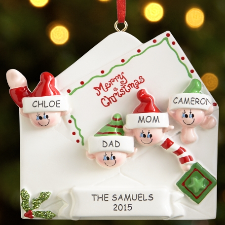 Merry Christmas Letter Family Ornament