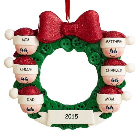 Holiday Wreath Family Ornament