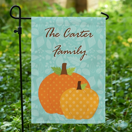 Polka Dot Pumpkin Patch Garden Flag