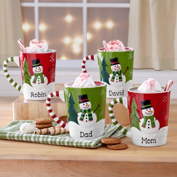 Smiling Snowman Mugs