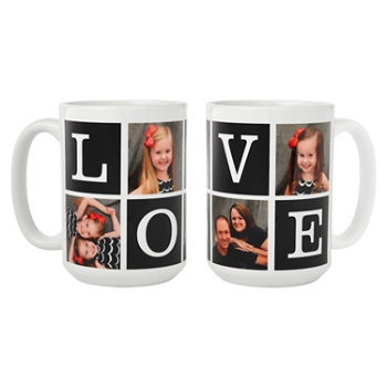 Filled with L-O-V-E Photo Mug - 15oz- Black