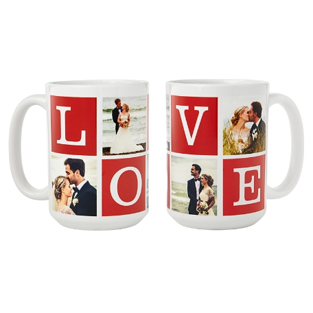 Filled with L-O-V-E Photo Mug - 15oz - Red