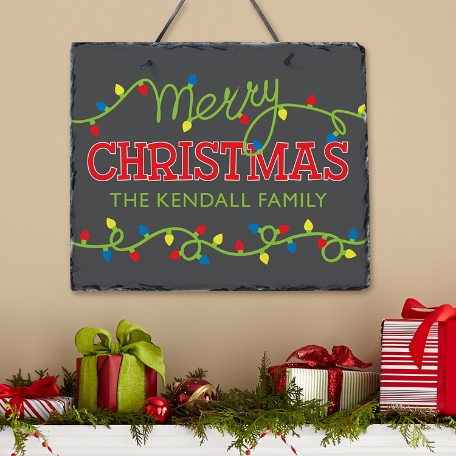 String of Lights Holiday Slate