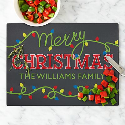 String of Lights Holiday Cutting Board
