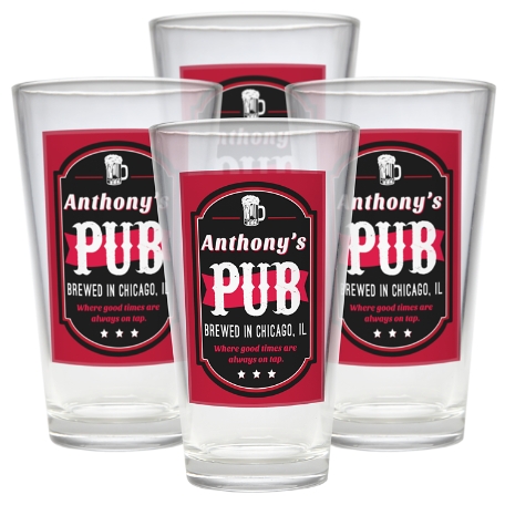 Good Times On Tap Beer Glass - Set of 4