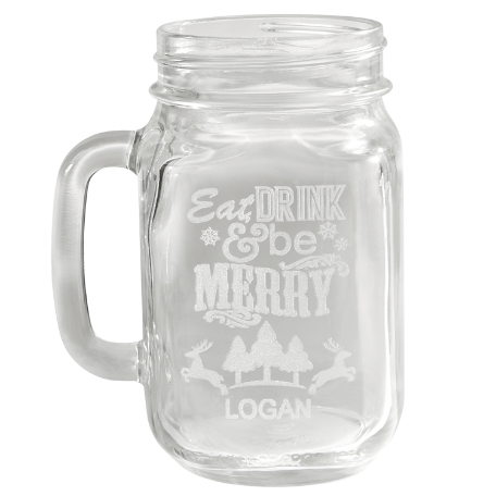 Eat, Drink, and Be Merry Mason Jar