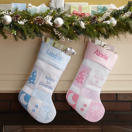 Baby's 1st Christmas 2015 Patchwork Stocking