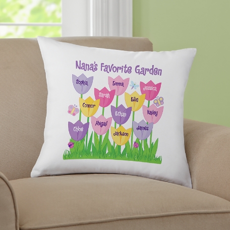 Tulip Garden Throw Pillow