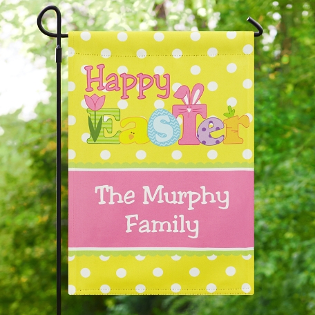 Bright Happy Easter Garden Flag