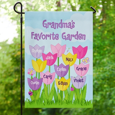 Blossoming Tulip Personalized Garden Flag