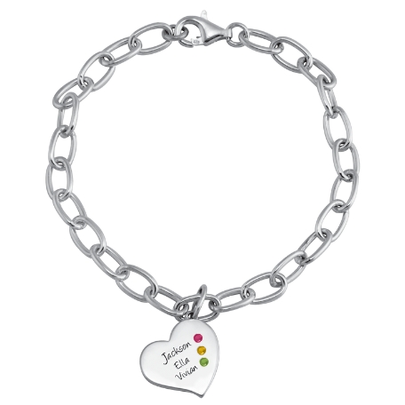 Always Love You Heart Birthstone Bracelet