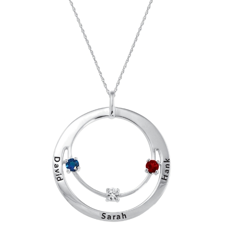 Family Circle of Love Birthstone Necklace