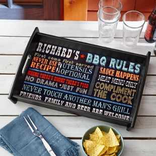 Rules for Great Grilling Wood Tray 