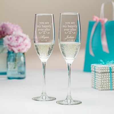 You Are My Happily Ever After Champagne Flutes