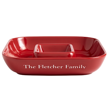 All-In-One Chip & Dip Platter - Red