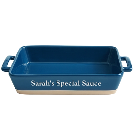 Rectangular Ceramic Stoneware Lasagna Dish -Navy Blue
