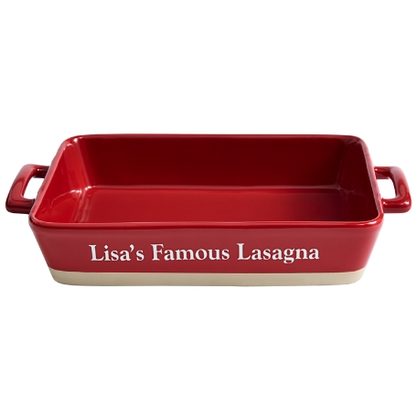 Rectangular Lasagna Baking Dish-Red