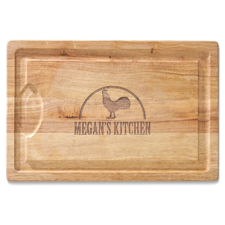 Personalized Maple Wood Carving Board - Rooster