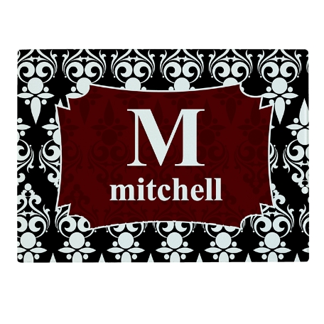 Kitchen Glass Cutting Board - Name & Initial