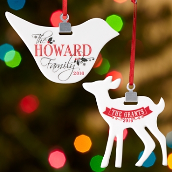 Dove and Deer Family Ornament