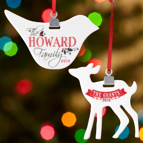 Dove and Deer Family Ornament
