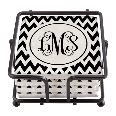 Chevron Monogram Coasters