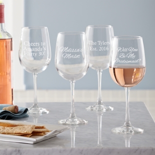 Classic Monogram Stemless Champagne Flutes & Wine Glasses