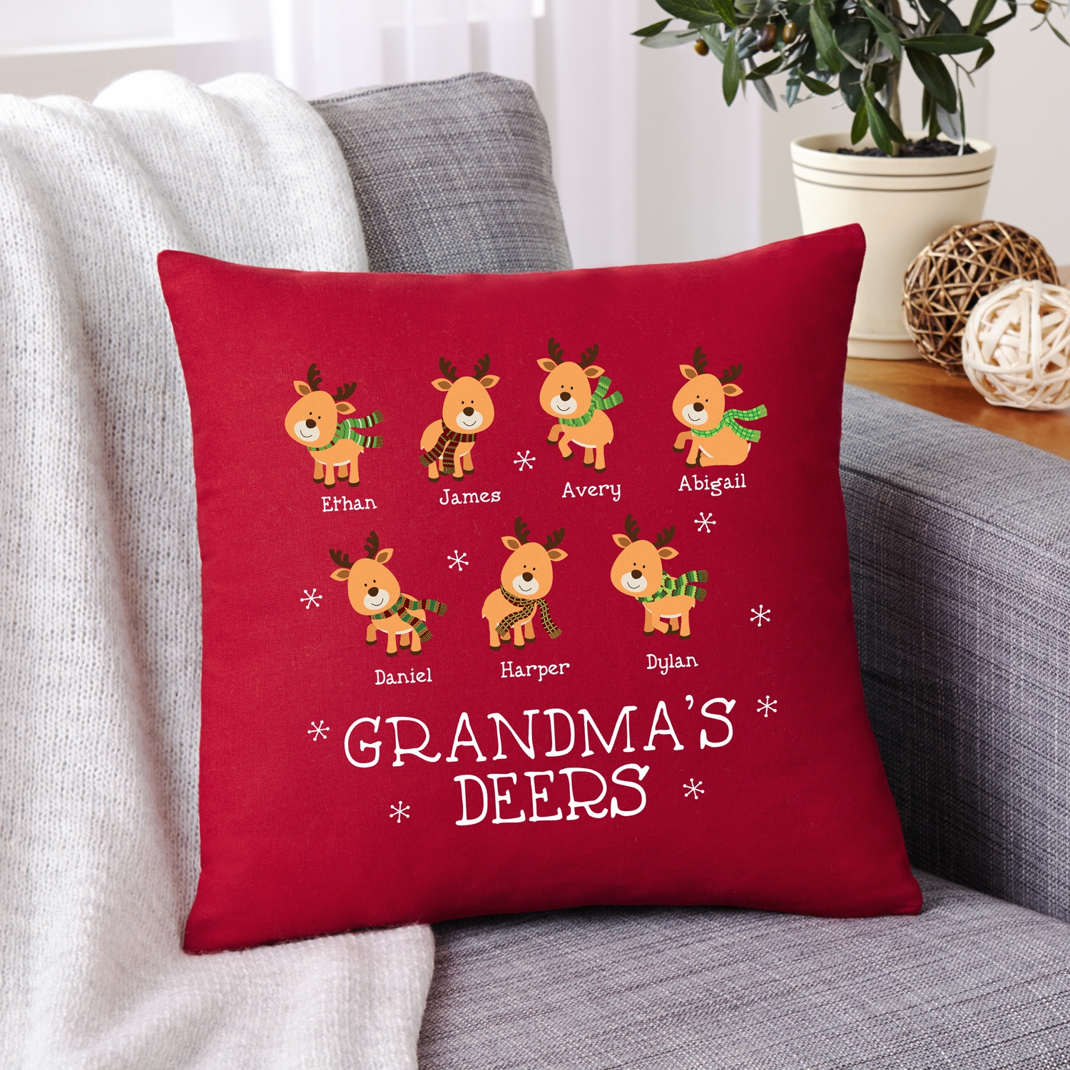 Little Fawns Personalized Throw Pillow