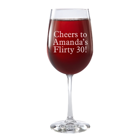 Create Your Own Stemware Wine Glass - Single - Message - Block