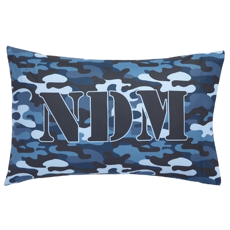 Blue Camo Pillowcase - Monogram