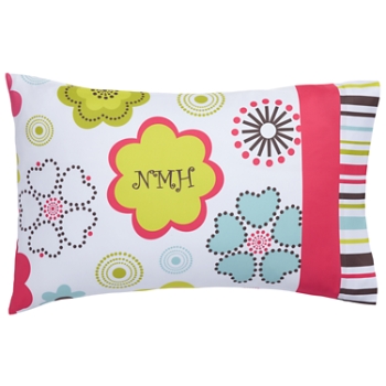 Fun Flowers Pillowcase - Monogram