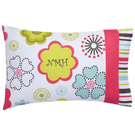 Fun Flowers Pillowcase - Monogram