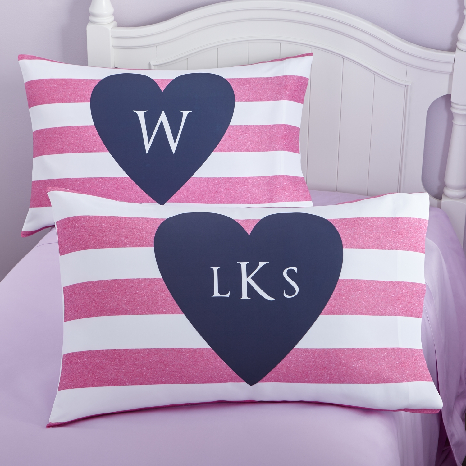 I Heart Stripes Pillowcase