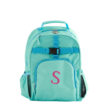 Solid Aqua Embroidered Backpack Collection