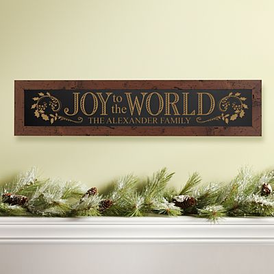 Joy to the World Framed Wood Sign