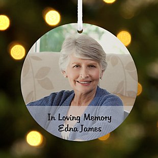 Picture Perfect Memorial Photo Message Round Ornament