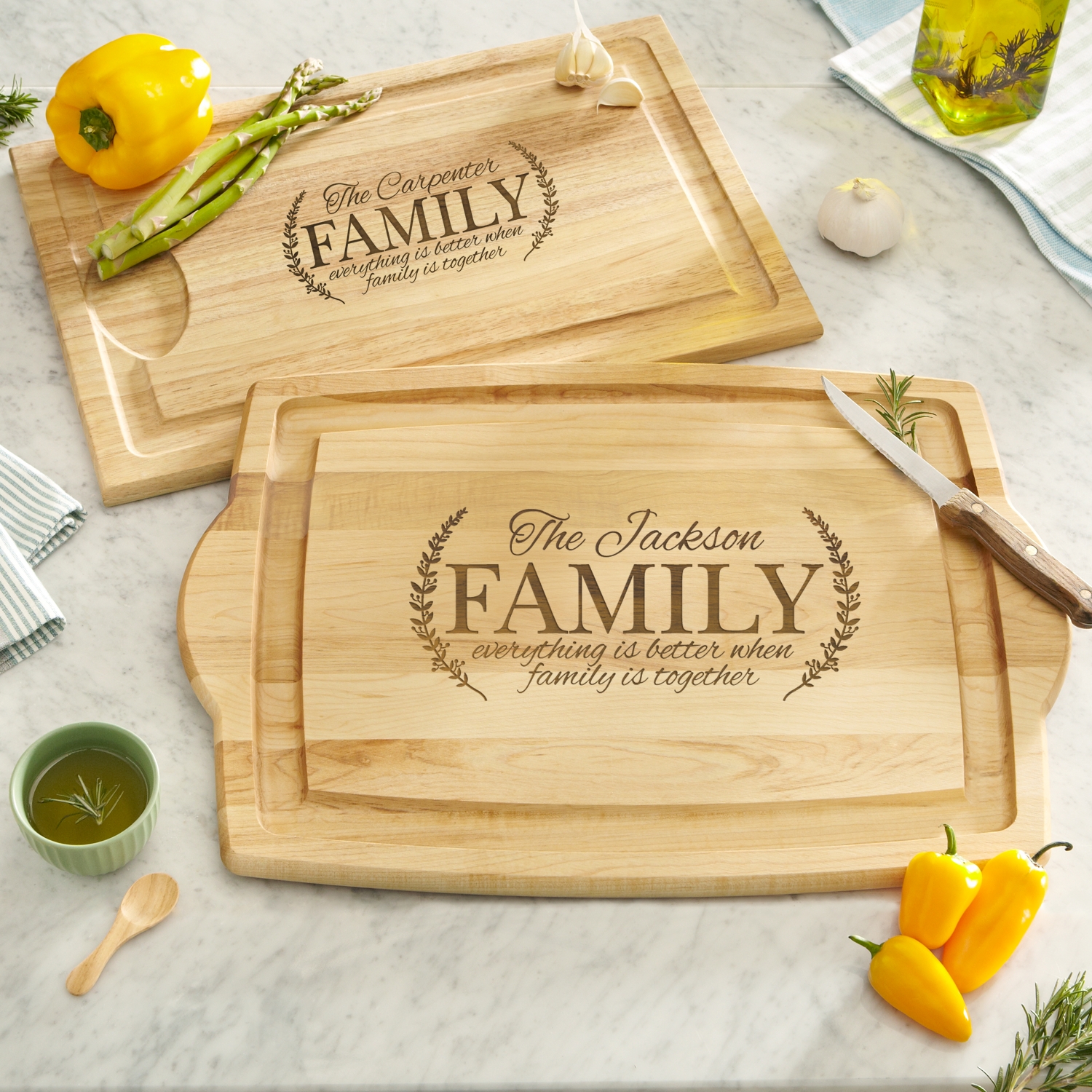 Personalized Kitchen Maple Cutting Board - Count Your Blessings