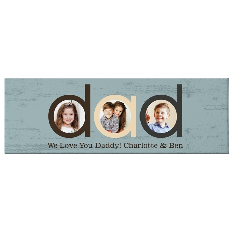 Dad Photo Message Canvas - 9x27 Unframed