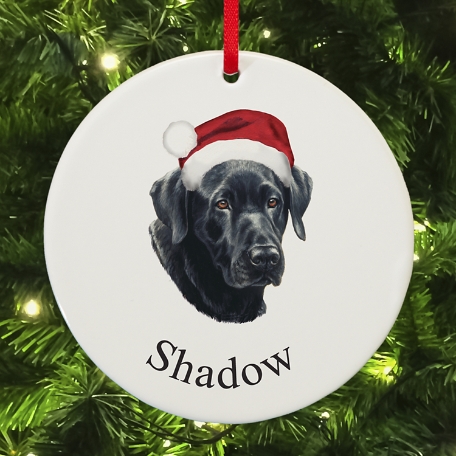 Black Lab Round Ornament