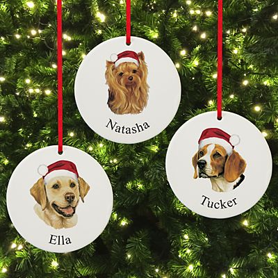 Dog Breed Lover's Holiday Round Ornament