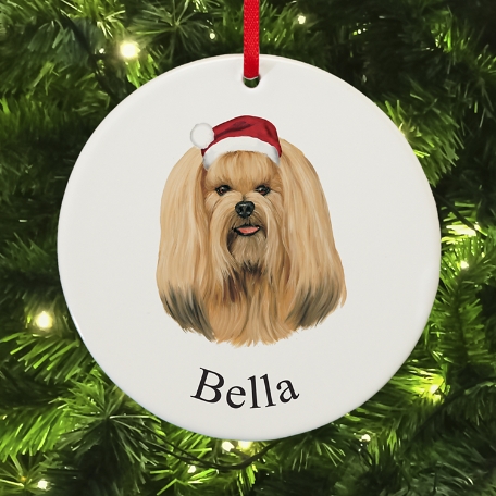 Lhasa Apso Round Ornament