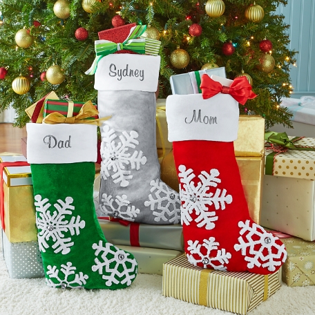 Jingle Bells Snowflake Christmas Stocking