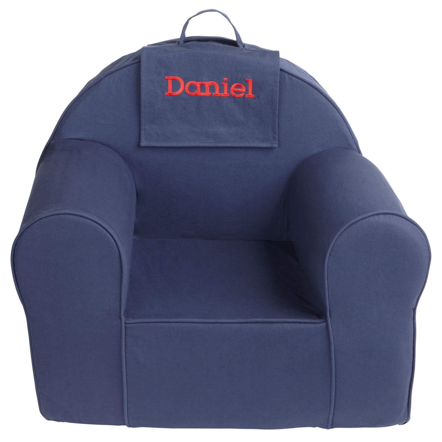 Take Along Chair Flap- Navy - Red Thread - Name