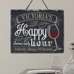 Personalized Sign with Martini Glass - Custom Metal Plaque