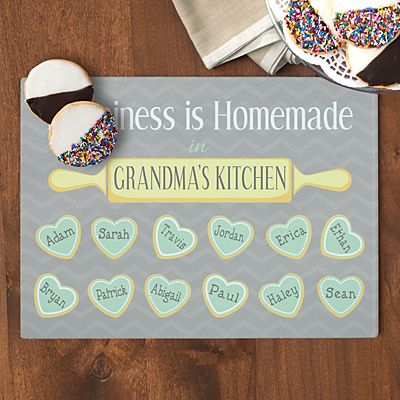 Serving Custom Cutting Board Grandma's Kitchen Farmhouse Glass Cutting Board