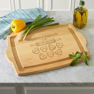 Joy of Home Personalized Oversized Wooden Cutting Board