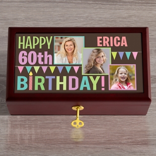 Then & Now Photo Birthday Keepsake Box