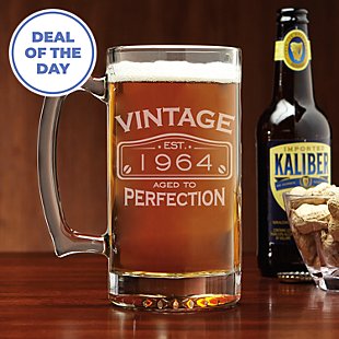 Classic Vintage Birthday Oversized Beer Mug